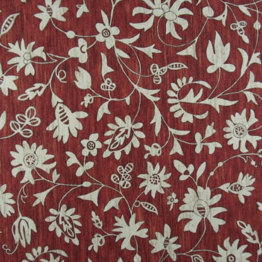 PKaufmann Fabrics Khari Cayenne red floral cotton print fabric