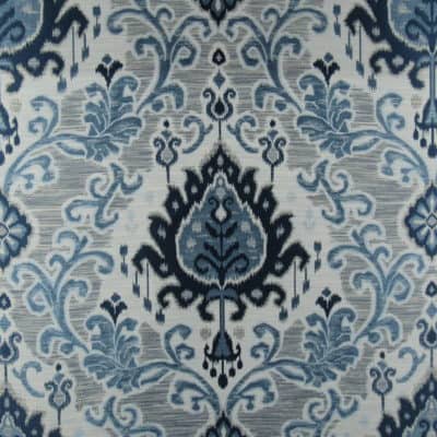 Infinity Fabrics Kendra Pacific blue ikat damask upholstery fabric