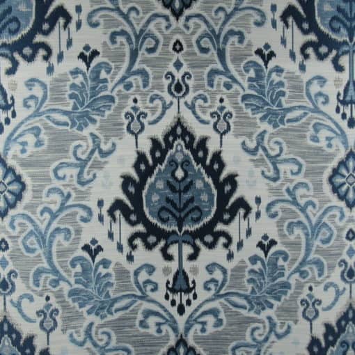 Infinity Fabrics Kendra Pacific blue ikat damask upholstery fabric