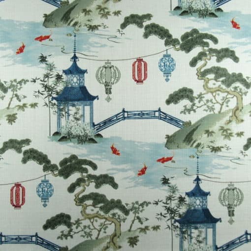 Regal Fabrics Kirin Pearl asian toile fabric