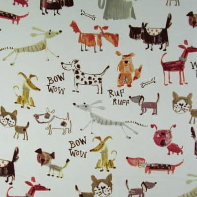 Covington Fabrics Bow Wow 107 Vintage dog cotton print fabric