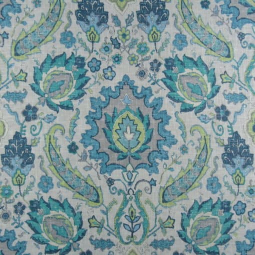 Covington Fabrics Bursa 521 Aquamarine aqua teal ikat print fabric