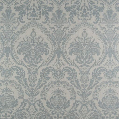 Vervain Palais Royal Surf spa blue damask linen print fabric