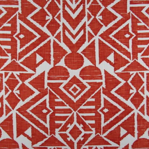 Enigma Poppy Red Print Fabric