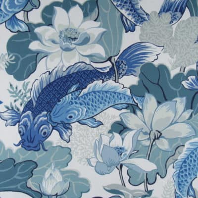 PKaufmann Fabrics Lotus Pond Nile Blue cotton print fabric