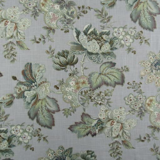 Mill Creek Fabrics Dublique Silver Pine floral print fabric