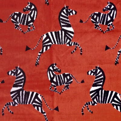 Regal Fabrics Farlowe Garnet Zebra Velvet
