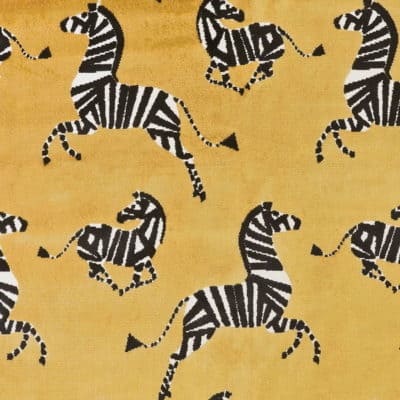 Regal Fabrics Farlowe Saffron Zebra Velvet