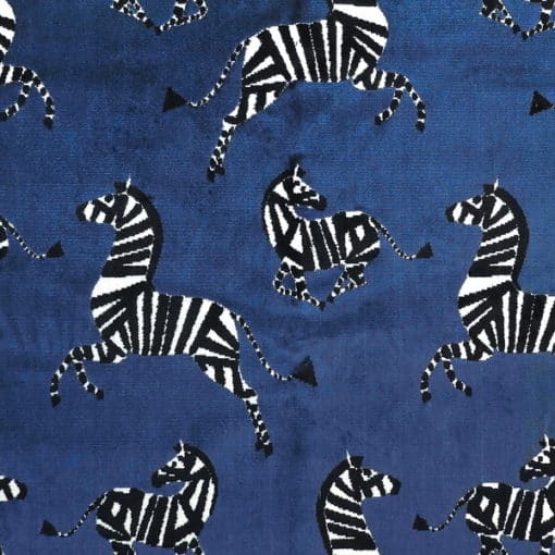 Regal Fabrics Farlowe Sapphire Zebra Velvet