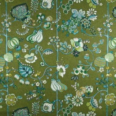 Richloom Fabrics Delphine Jungle green floral cotton print