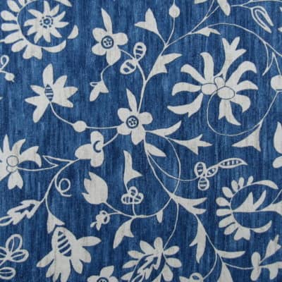 PKaufmann Fabrics Khari Indigo blue floral cotton print fabric