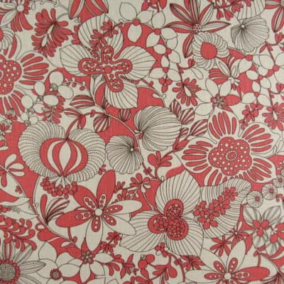 Vervain Fabric Deco Candy Apple floral linen blend print