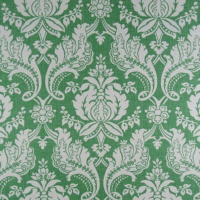 Vervain Fabric Kelly Green damask print fabric