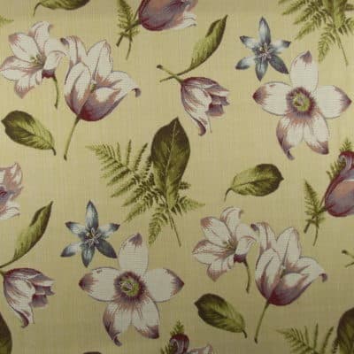 Vervain Fabric Lugano Honeysuckle floral jacquard upholstery fabric