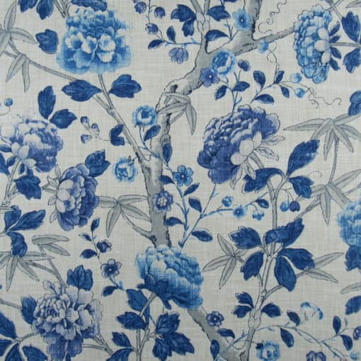 PKaufmann Fabrics Flower Song Delft blue floral print fabric