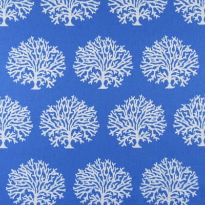 Golding Fabrics Tree Coral Cobalt cotton print fabric