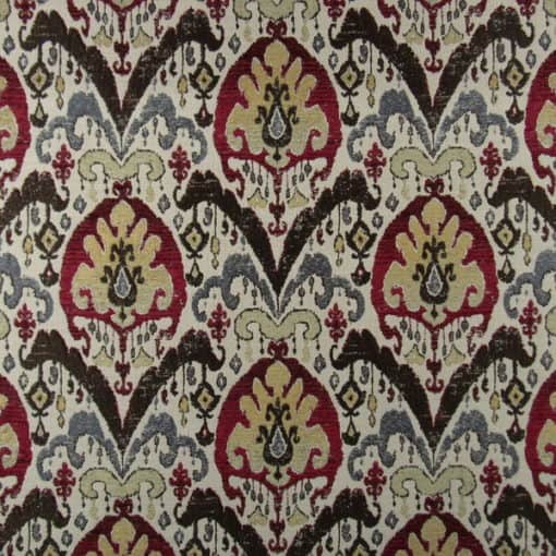 Textile Fabric Associates Shaza Loganberry ikat upholstery fabric