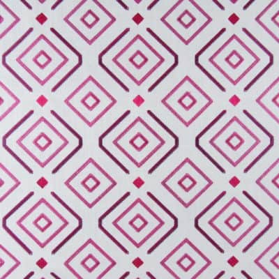 Textile Fabric Associates Square Root Magenta diamond embroidery fabric
