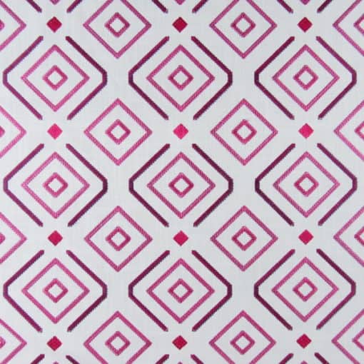 Textile Fabric Associates Square Root Magenta diamond embroidery fabric