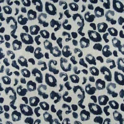 Regal Fabrics Mancala Navy leopard print fabric
