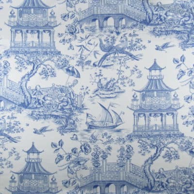 Colonial Williamsburg Chinoiserie Toile Porcelain blue print fabric