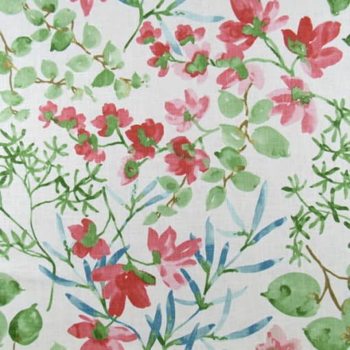 Braemore Textiles Gazebo Coral botanical print fabric
