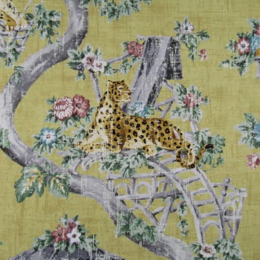 PKaufmann Fabrics Lazy Days Gold resting cheetahs cotton print fabric