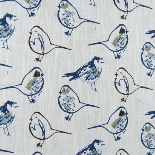 Bird Toile Regal Blue Cotton Fabric