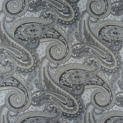 Pandora Paisley Steel Gray upholstery fabric
