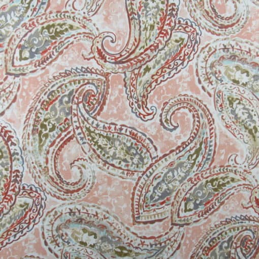 Kelly Ripa Home Bright and Lively Shell paisley cotton print fabric