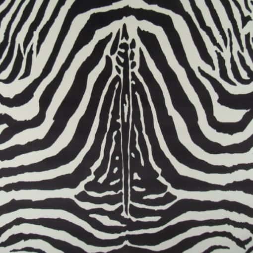 Rioma Textiles Zoe Velvet 01 Black zebra print velvet