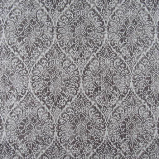 Belle Maison Lola Slate gray damask print fabric