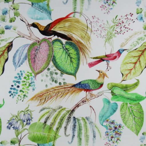 Trevi Fabrics On The Way Atlantic tropical bird cotton print fabric