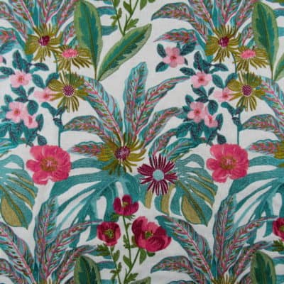 Covington Fabrics Abelia 214 Tropique embroidery fabric with tropical design