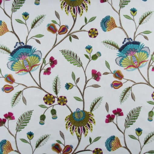 Covington Fabrics Amberley 429 Gemstone floral embroidery fabric