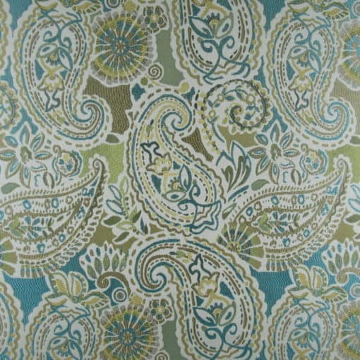Grand Whimsy Turquoise Paisley upholstery fabric