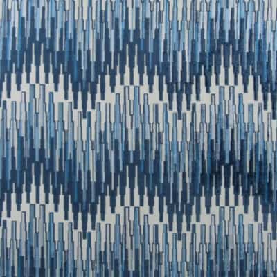 Hamilton Fabrics Dixie Hill Blue chevron velvet upholstery fabric