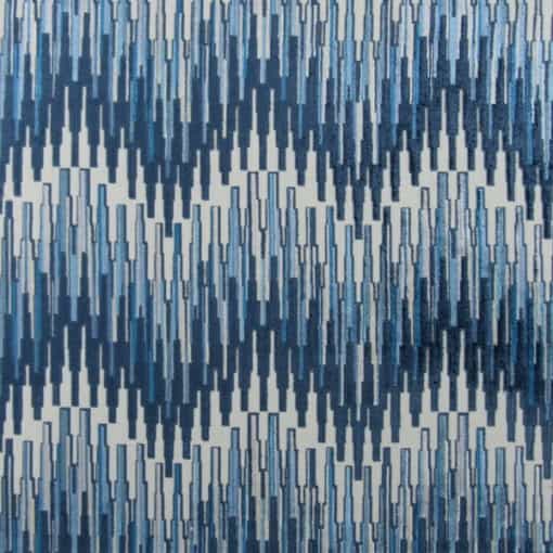 Hamilton Fabrics Dixie Hill Blue chevron velvet upholstery fabric
