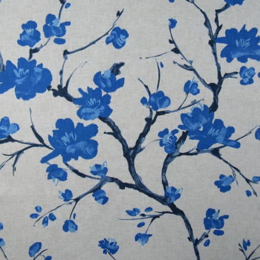 PKaufmann Fabrics Spring Song Marina floral blossom print fabric in blue