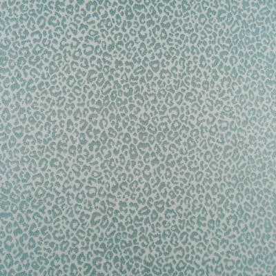 Regal Fabrics Malindi Mist aqua leopard design upholstery fabric