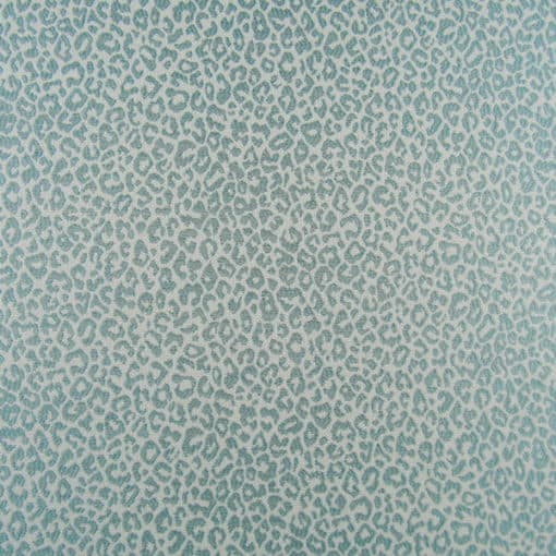Regal Fabrics Malindi Mist aqua leopard design upholstery fabric