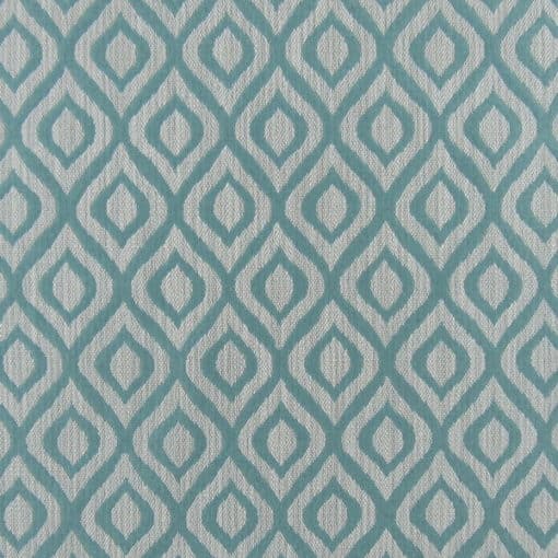 Leslie Jee Textiles Tut Aqua upholstery fabric