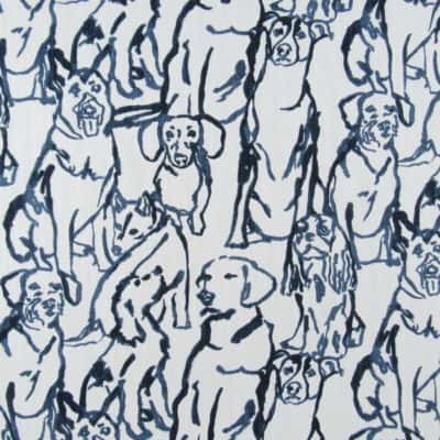Lacefield Designs Best Friends Blue Belle navy dogs print fabric