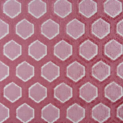 Hamilton Fabrics Ruggles Melon pink geometric cut velvet