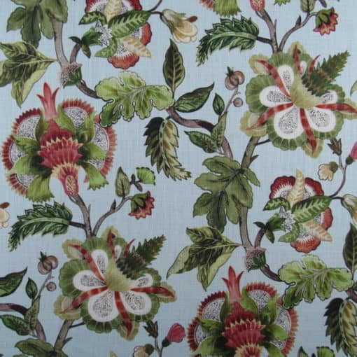 Hamilton Fabrics Coleman Mist aqua floral cotton print fabric