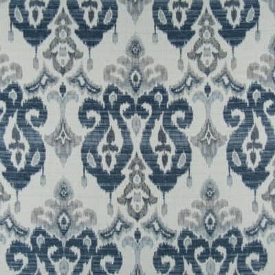 Mill Creek Fabrics Sandoa Pacific blue ikat jacquard upholstery fabric