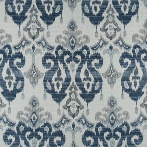 Mill Creek Fabrics Sandoa Pacific blue ikat jacquard upholstery fabric