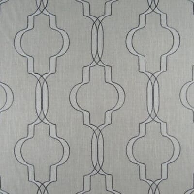 Covington Fabrics Sonata Sterling Embroidery with ogee design in gray