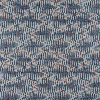 Frizzy Multi Upholstery Fabric blue and rust abstract design fabric