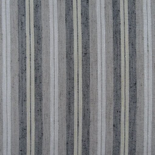 Mill Creek Fabrics No Limit Cadet herringbone weave stripe fabric in gray and black